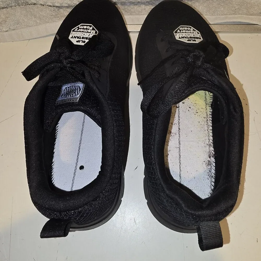 Skechers Flex Advantage SR Shoes Mens Size 7 Black Slip Resistant No Insole